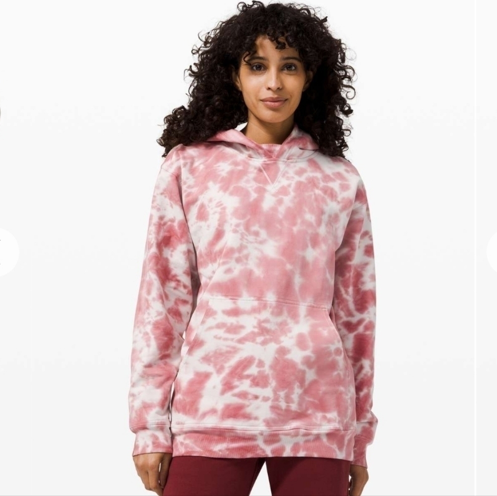 Lululemon All Yours Hoodie Tie Dye Fleece Marmoleado Tie Dye Brier Rose Size 4.